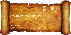 Pauker Milán névjegykártya