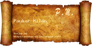 Pauker Milán névjegykártya