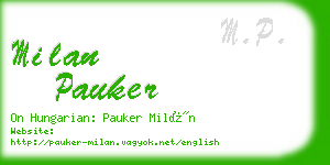 milan pauker business card